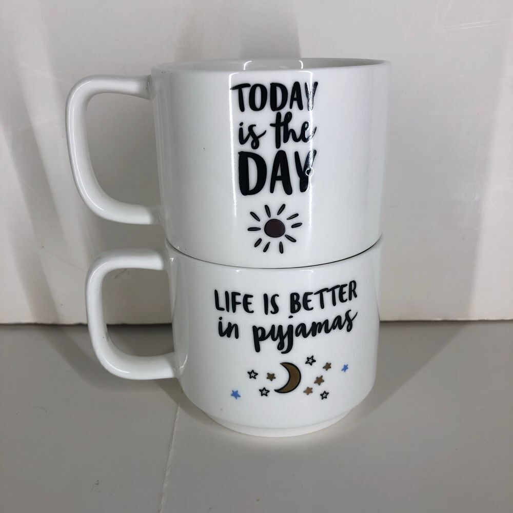 Indigo‎ - 2 Stackable 12 Oz Mugs